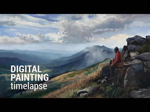"Far" - Landscape digital painting timelapse
