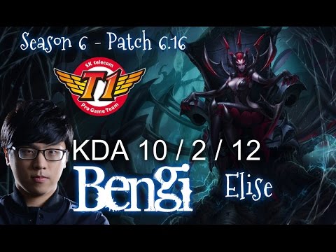 SKT T1 Bengi ELISE JUNGLE - Patch 6.16 KR Ranked | League of Legends