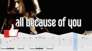 How to play | all because of you-Blackmore&#39;s Night(guitar solo with Tab lesson)