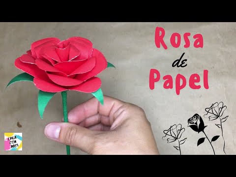 🌹 Cómo hacer una ROSA de PAPEL CARTULINA - FÁCIL Y RÁPIDA - San Valentín