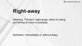 Right-away Meaning