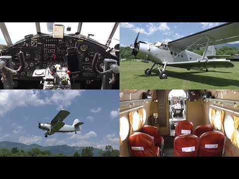 Antonov AN-2 landing, close-up and cabin/cockpit tour at Airfield Kapfenberg | SP-FAH