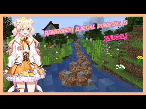 Maple Leaf Translations - Environmentalist Nene dumps Tons of Garbage into a River (in Minecraft) [hololive/engsub]