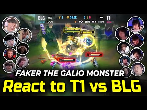 (Engsub) STREAMERS Going CRAZY After Saw FAKER GALIO 1v9 Destroying BLG at Worlds 2024