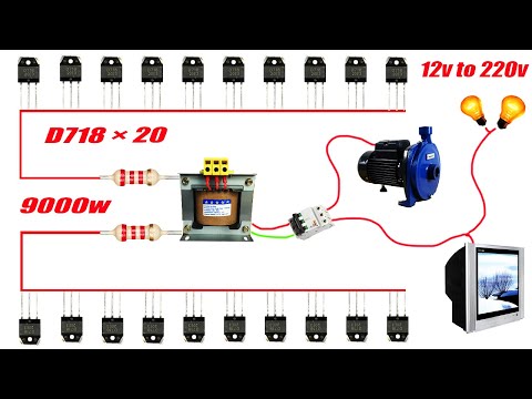 How to make a simple inverter 2500W, 20 transistor D718, creative prodigy #6