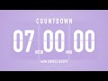 7 Hours Countdown Flip Clock Timer / Simple Beeps 🫐 🔔
