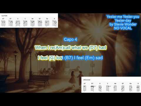 Yester-me Yester-you Yesterday NO VOCAL (capo 4) by Stevie Wonder play along with chords and lyrics