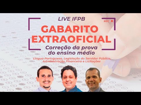 Gabarito extraoficial - IFPB (nível médio)