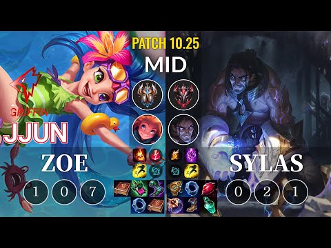 GRF jjun Zoe vs Sylas Mid - KR Patch 10.25