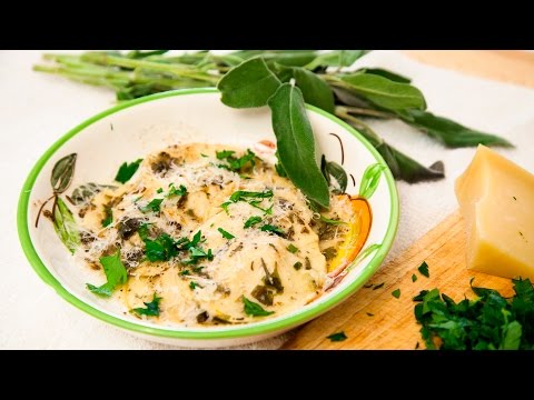 BUTTERNUT SQUASH RAVIOLI IN A BROWNED SAGE BUTTER SAUCE (LAST SUPPER)