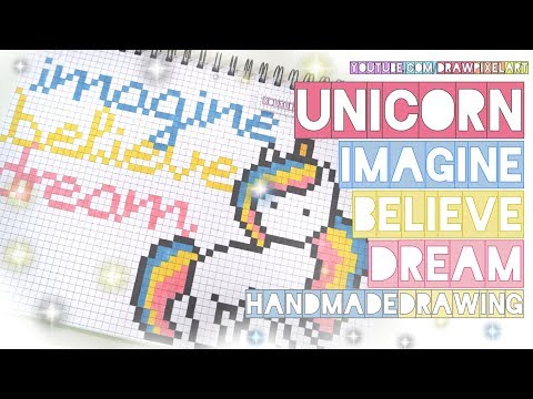 how to draw a unicorn with rainbow hair | handmade drawing | dream | cute pixels | draw pixel art