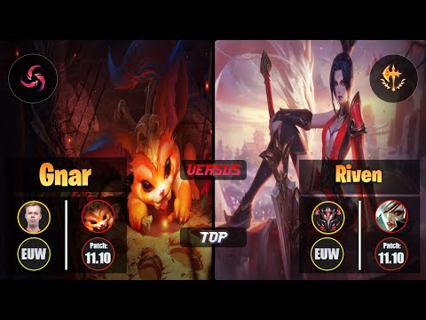Wunder GNAR (Top) [Hail of Blades] VS RIVEN - Grandmaster EUW Patch 11.10
