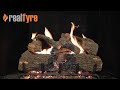 Real Fyre See Thru 24" Charred Oak ANSI Certified Vented Propane Gas Logs Set with Electronic Remote Pilot Kit