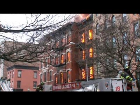 Building Collapses in Lower Manhattan After Blast, Fire