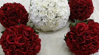 preview picture of video 'Red and White Roses with Bling Wedding Flower Package'