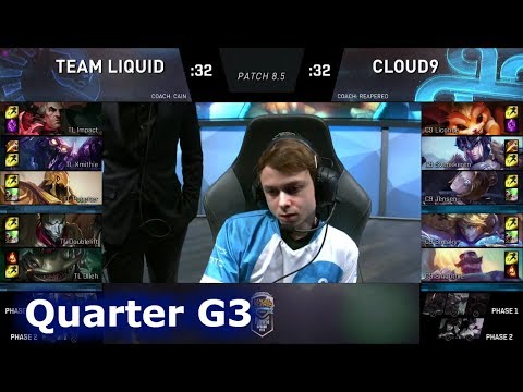 Team Liquid vs Cloud 9 | Game 3 Quarter Finals S8 NA LCS Spring 2018 | TL vs C9 G3