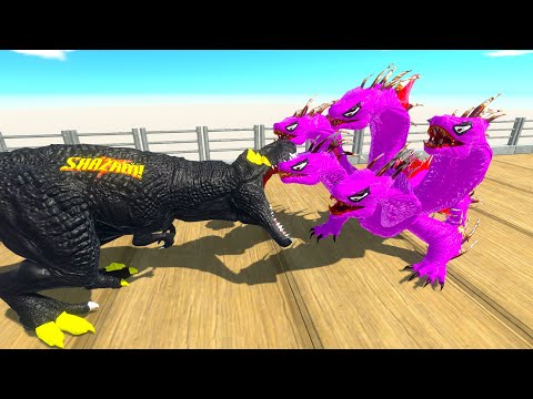 DARK T-REX SHAZAM vs HYDRA DEATH RUN - Animal Revolt Battle Simulator ARBS