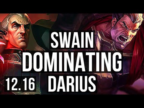 SWAIN vs DARIUS (TOP) | 6/0/8, 500+ games, 900K mastery, Dominating | KR Diamond | 12.16