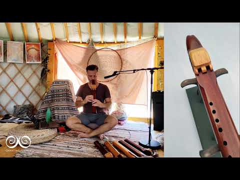 7 Hole Drone Flute in the Key of G 432Hz of Sapele and Maple wood - Native American Style