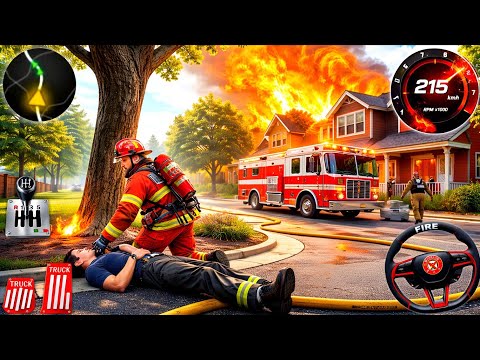 Fire Truck City Rescue Simulator 3D - 911 Emergency Firefighter Driving - Android Gameplay 