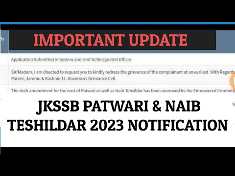Jkssb Recruitment 2023 || PATWARI || Naib Tehsildar Notification|| @CareerSuccessjandK
