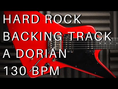 Hard Rock Guitar Backing Track | A Dorian (130 bpm)