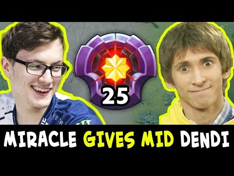 MIRACLE always gives DENDI mid — Magnus + PA combo vs 25 lvl spammer