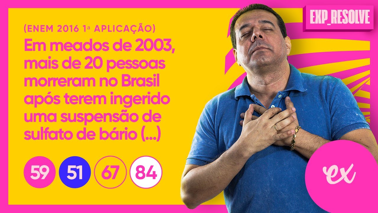 EM MEADOS DE 2003, MAIS DE 20 PESSOAS MORRERAM NO BRASIL APÓS TEREM (...) | REAÇÕES INORGÂNICAS