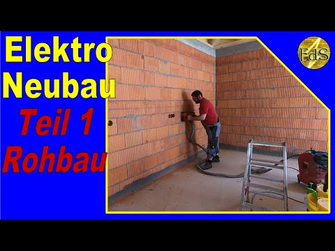 Ziegelgarage Installation Teil 1 / Die Elektroinstallation im Rohbau / Neubau Elektroinstallation