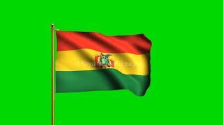 Bolivia National Flag | World Countries Flag Series | Green Screen Flag | Royalty Free Footages