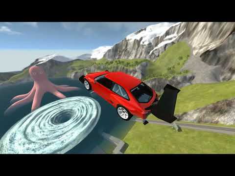Giant Water Vortex High Speed Jumping Crashes - BeamNG.drive