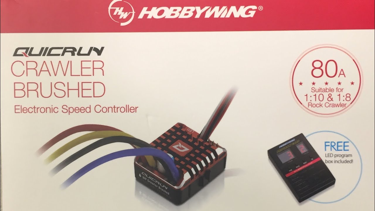 Hobbywing QUICRUN WP 1080 brushed (2-3S) Electronic Speed Controller Waterproof ESC With Program Box LED BEC XT60-Plug RC Car 1:10 30112750