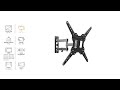 Brateck Full-Motion TV Wall Mount, Matt Black