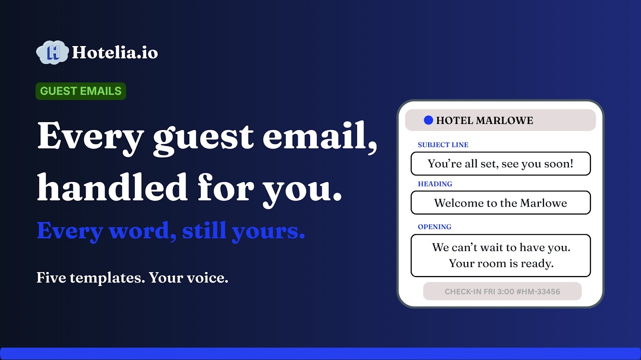 Hotelia guest email templates walkthrough video