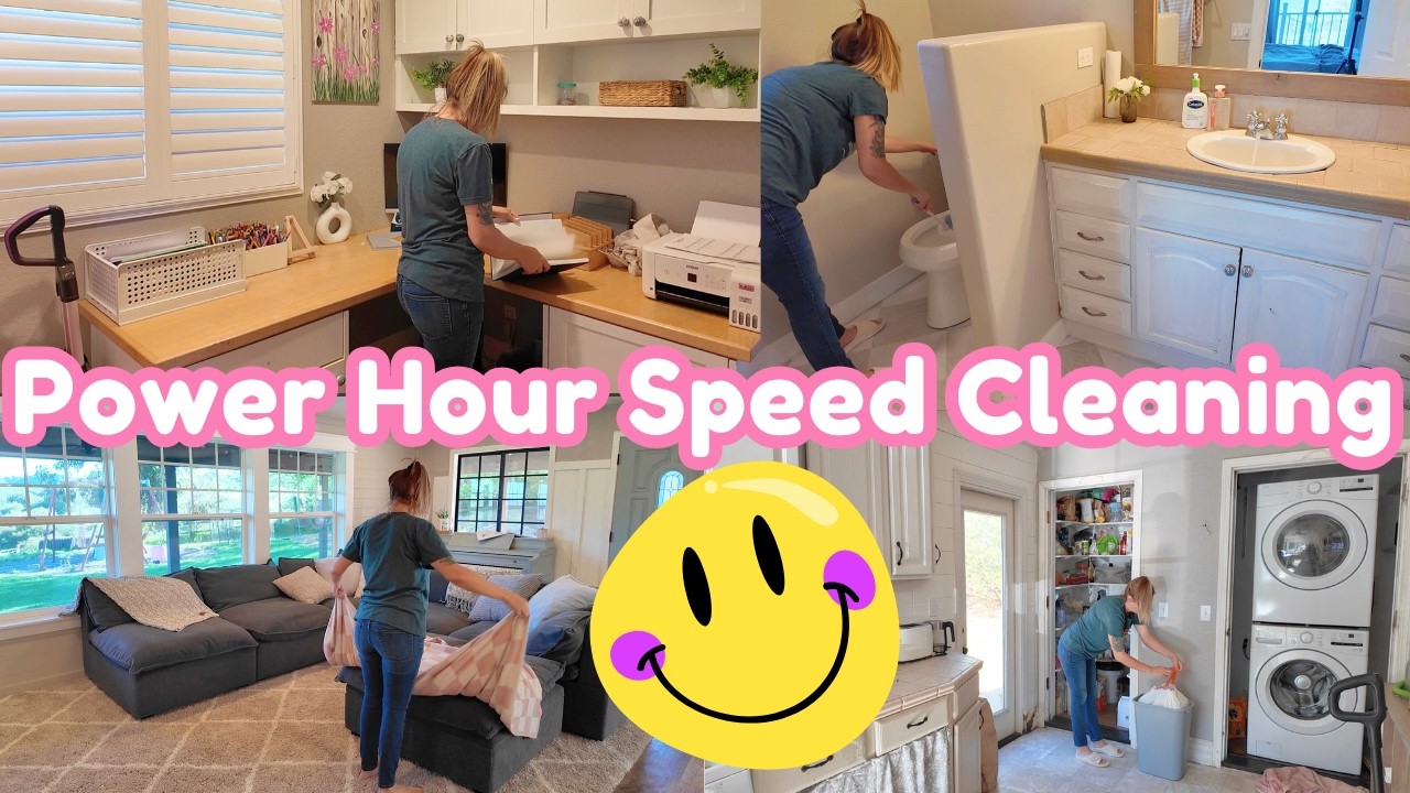 POWER HOUR CLEANING MOTIVATION || SPEED CLEANING || AT HOME WITH JILL