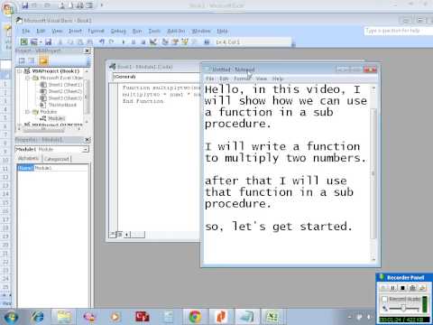 Excel VBA example 7: using a function in a sub procedure