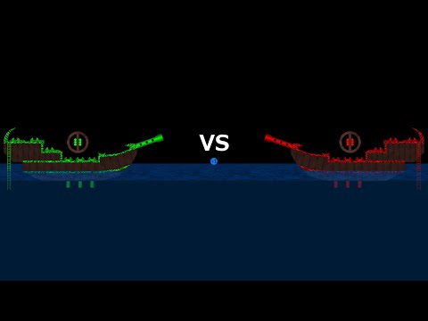 Pirate Ship Battle - Marble Race in Algodoo