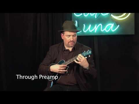 Luna Dolphin Concert Flame Top A/E Ukulele, Trans Blue image 10