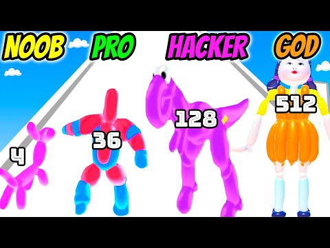 NOOB vs PRO vs HACKER vs GOD - Balloon Pop Runner