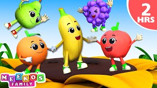 [4K] Five Cute Fruits Jumping On The Bed | Best Kids Songs by Meeko's Family