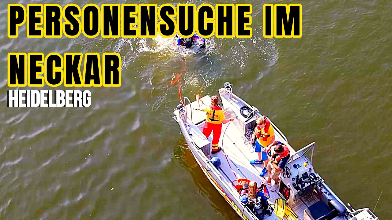 Personensuche im Neckar – Großer Rettungseinsatz an der Ziegelhäuser Brücke in Heidelberg