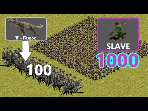 100 T-Rex vs 1000 Slaves - Red Alert 2
