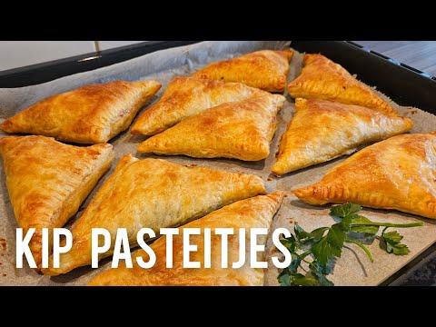 Kip pastei maken snel en makkelijk recept|making chicken puff pastry quick and easy|