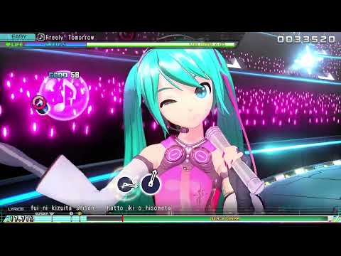 [Project DIVA Mega Mix+] Freely Tomorrow Easy Difficulty- Perfect!