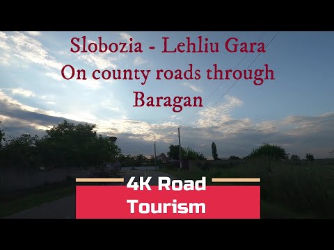 Driving Romania: DJ201 & DJ201B Slobozia - Lehliu Gară - 4k relaxing drive through Bărăgan plains