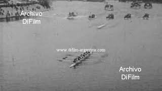 Cambridge - Oxford English Rowing Race on the River Thames 1966