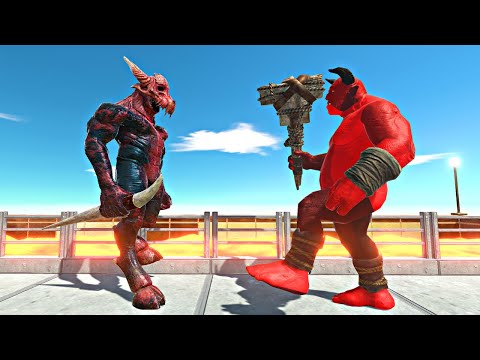 Infernals vs Devil Itself on Lava Box Bridge - Animal Revolt Battle Simulator