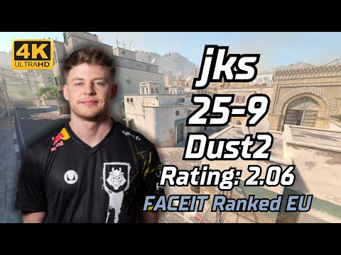 jks (25-9) rt:2.06 w/SPUNJ/AZR/JustHarry (Dust2) | FACEIT Ranked | Jun 23, 2024 #cs2 #pov