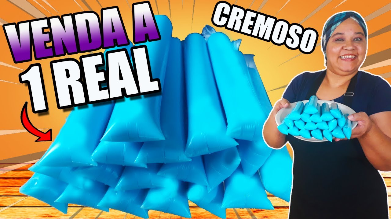Geladinho CÉU AZUL Ice Blue CREMOSO ( Faça e venda a 1 REAL ! ) Cozinha sem Misterio