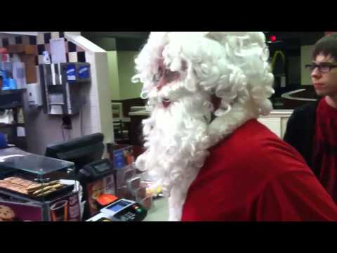 Santa Claus goes to McDonalds w police escort